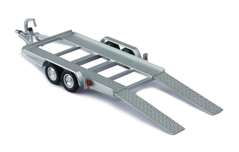 IXO 1:43 DIECAST TWIN 2 AXLE AUTOTRAILER/RALLY CAR TRAILER SILVER - TRL004S
