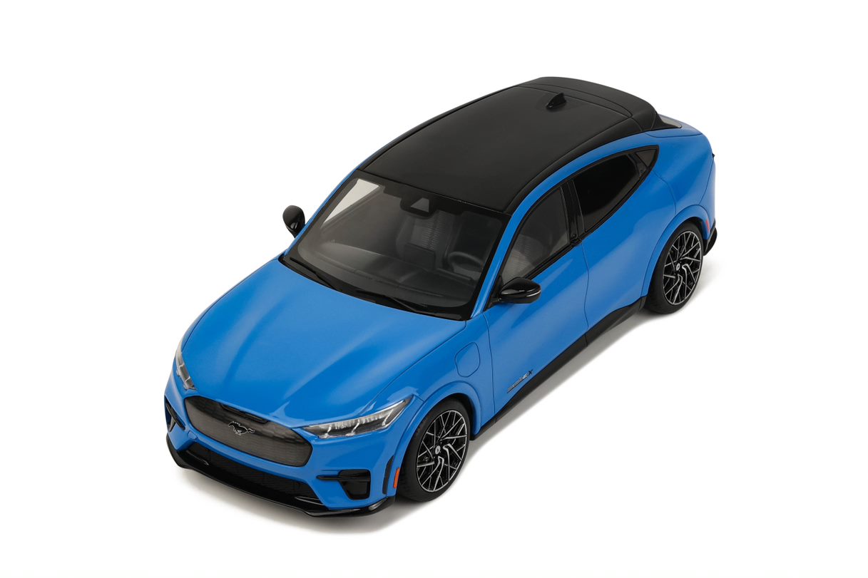 OTTO 1:18 Scale Resin Model Car - 2021 Ford Mustang Mach-E GT, Performance Grabber Blue (OT414)