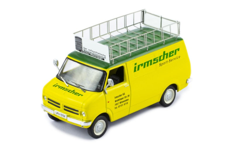 IXO 1:43 Scale Diecast - 1973 Befdord CF Blitz Rally Assistance "Team Irmscher" - Yellow - RAC419X.22