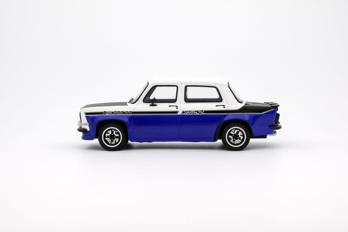 OTTO 1:18 Scale Resin Model Car - 1977 SIMCA 1000 RALLYE 2 SRT, BLUE/WHITE - (OT1063)