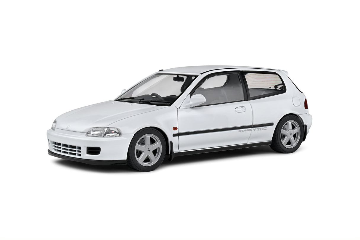 SOLIDO 1:18 Scale Diecast Model Car - 1991 Honda Civic EG6 in Frost White - 1810401