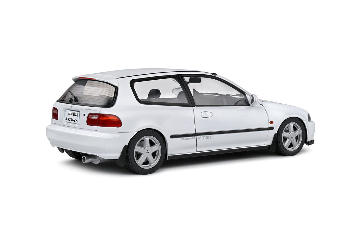 SOLIDO 1:18 Scale Diecast Model Car - 1991 Honda Civic EG6 in Frost White - 1810401
