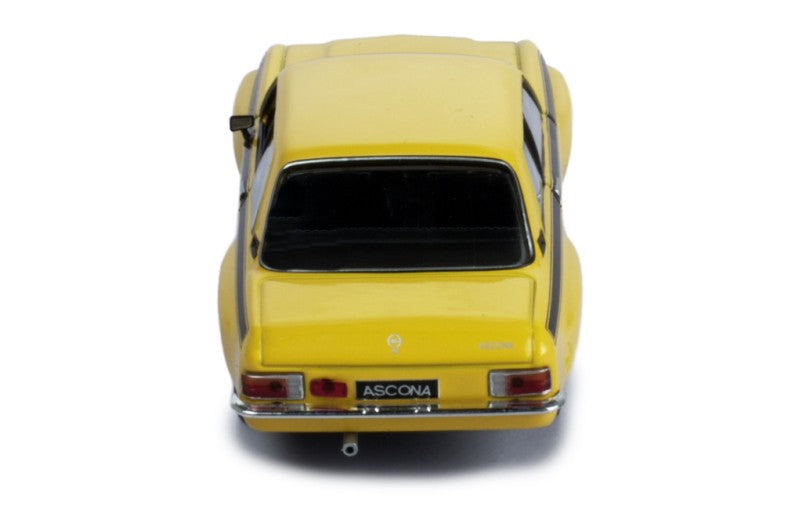 IXO 1:43 Scale Diecast - 1973 Opel Ascona A "Wide Body" - Yellow - CLC418N