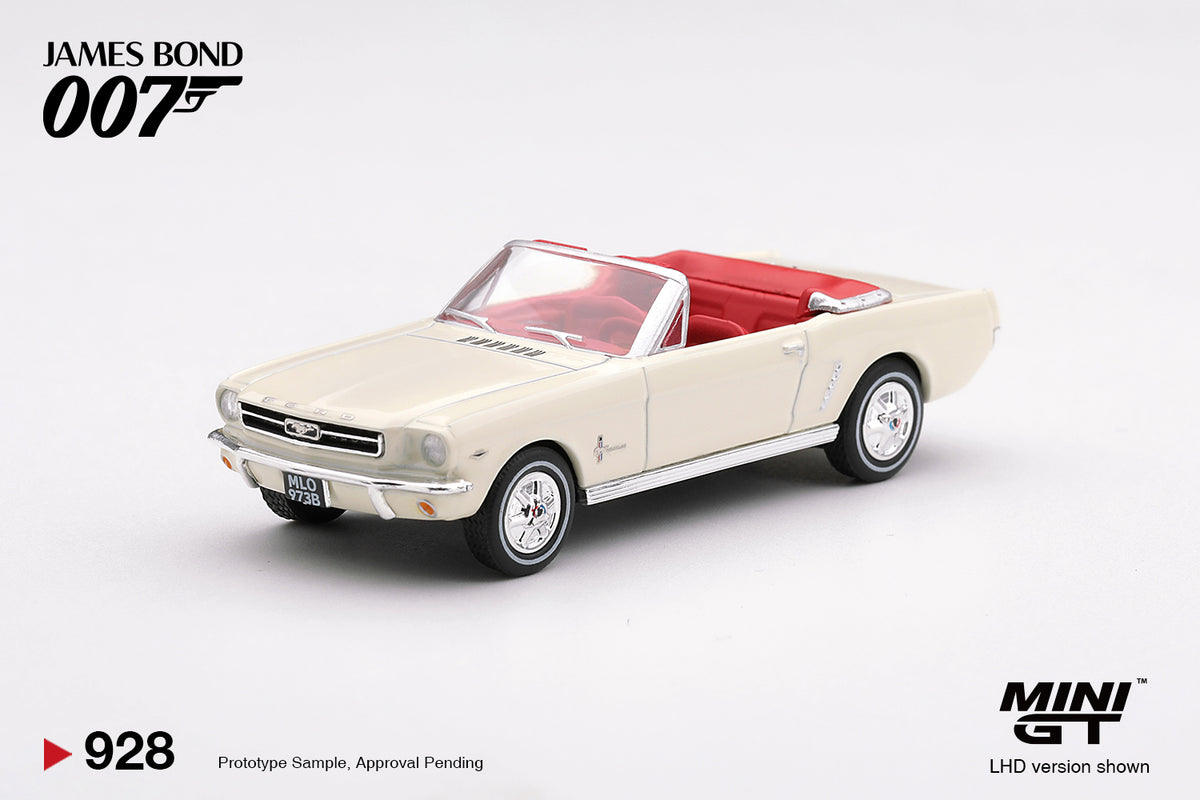 Mini GT 1:64 1964 FORD MUSTANG CONVERTIBLE - James Bond 007 - Goldfinger, English LHD - BLISTER PACKAGING - MGT00928-007E