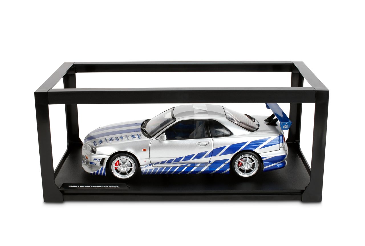 Jada Diecast - 1:18 Brian's Nissan Skyline GT-R (BNR34) "Fast & Furious" Silver/Blue- 37771