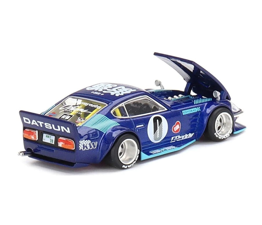 Mini GT 1:64 Scale Kaido House Datsun Fairlady Z S30Z Wide Spec Blue KHMG024