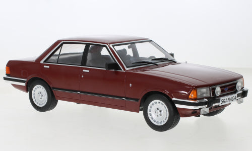 MCG 1:18 Scale Diecast Model Car - 1982 Ford Granada Mk2 2.8 Ghia, Metallic Red