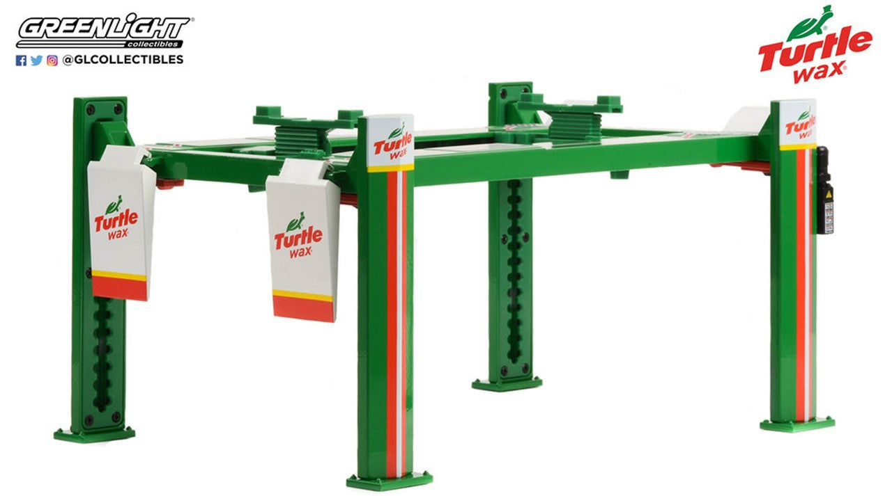 Greenlight 1:18 Scale Adjustable four post lift TURTLE WAX for 1:18 Scale Models