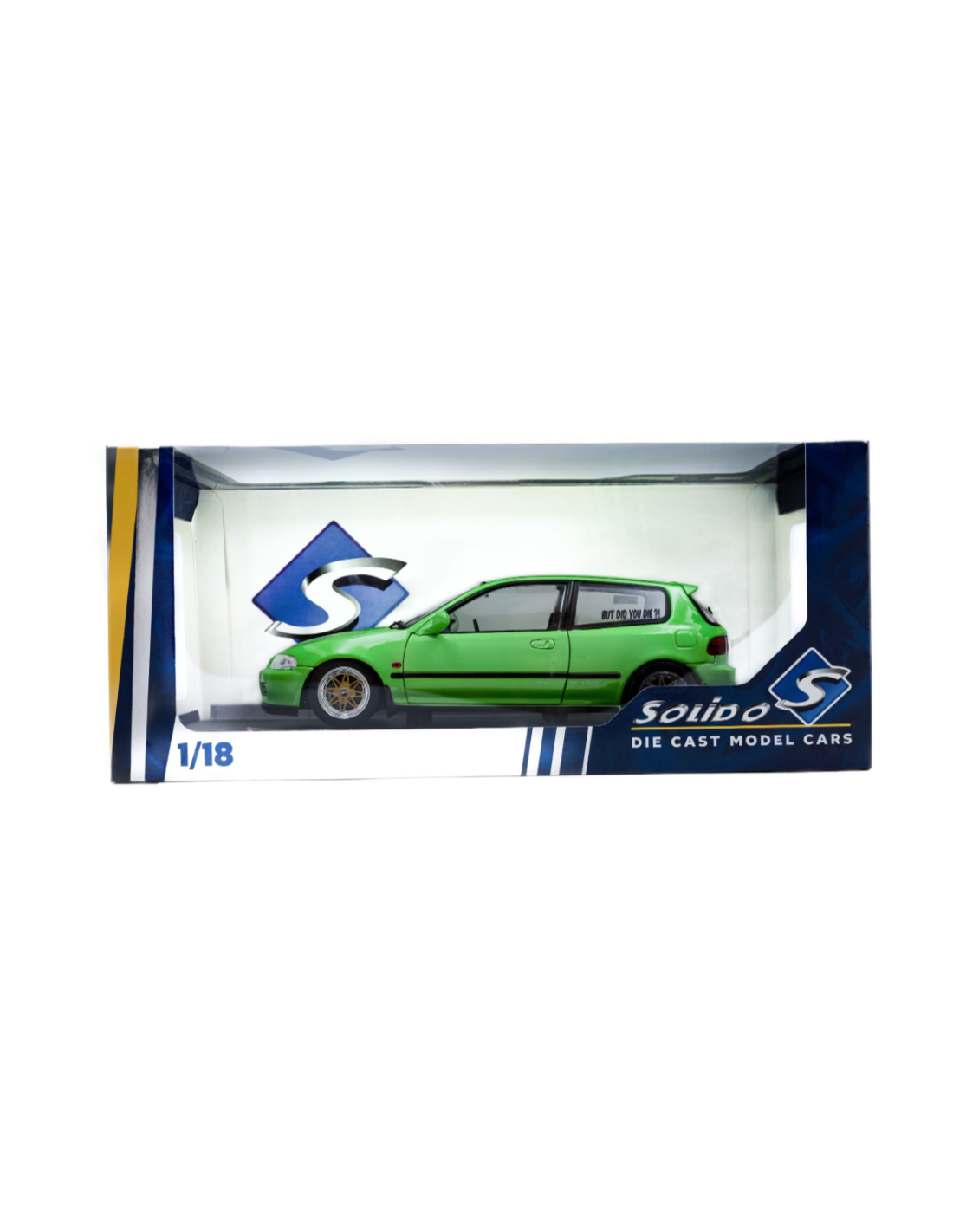SOLIDO 1:18 Scale - 1991 Honda Civic (EG6), Neon Green - S1810408