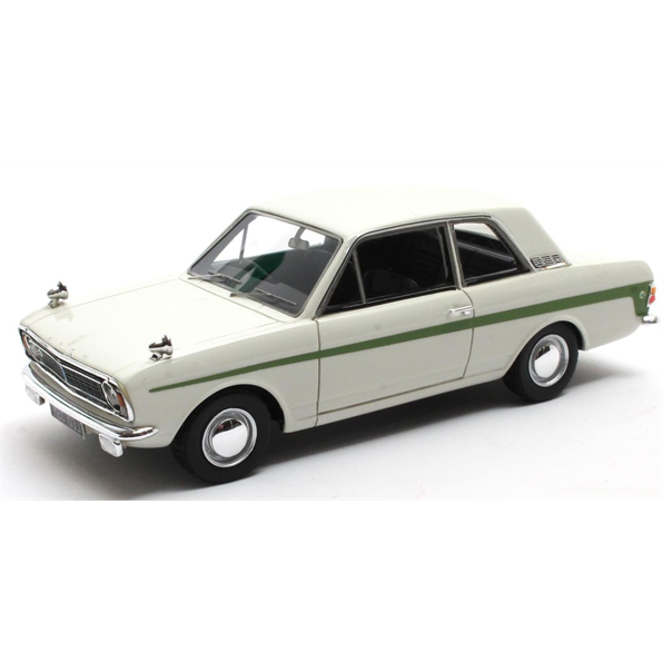 Matrix 1:43 Resin 1966 to 1970 Ford Cortina Lotus Mk2 , White/Green - 40603-101