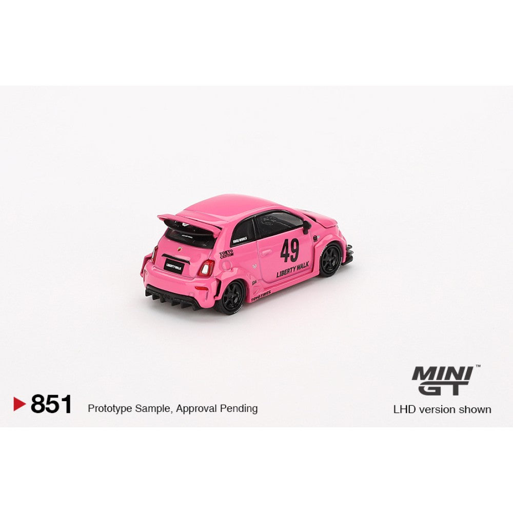 Mini GT 1:64 Diecast - FIAT ABARTH 595 LB-WORKS X ABAS WORKS, PINK (RHD) - MGT00851-R