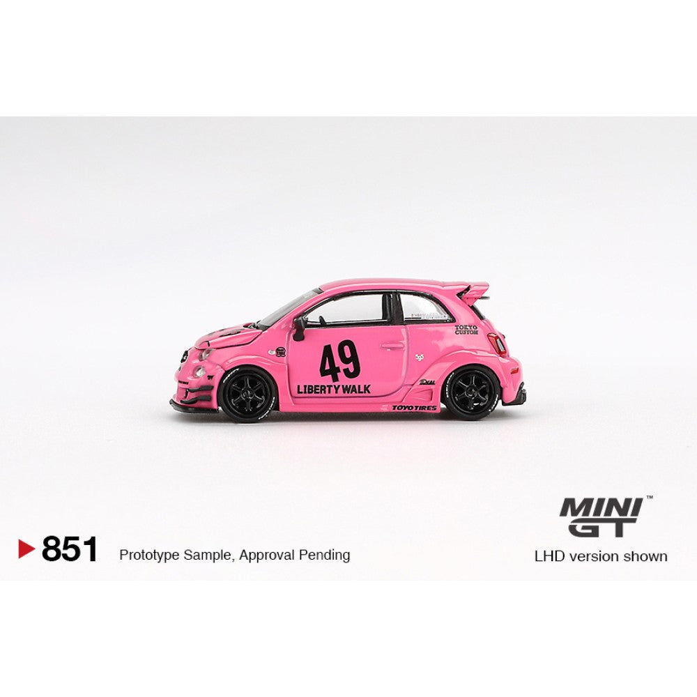Mini GT 1:64 Diecast - FIAT ABARTH 595 LB-WORKS X ABAS WORKS, PINK (RHD) - MGT00851-R