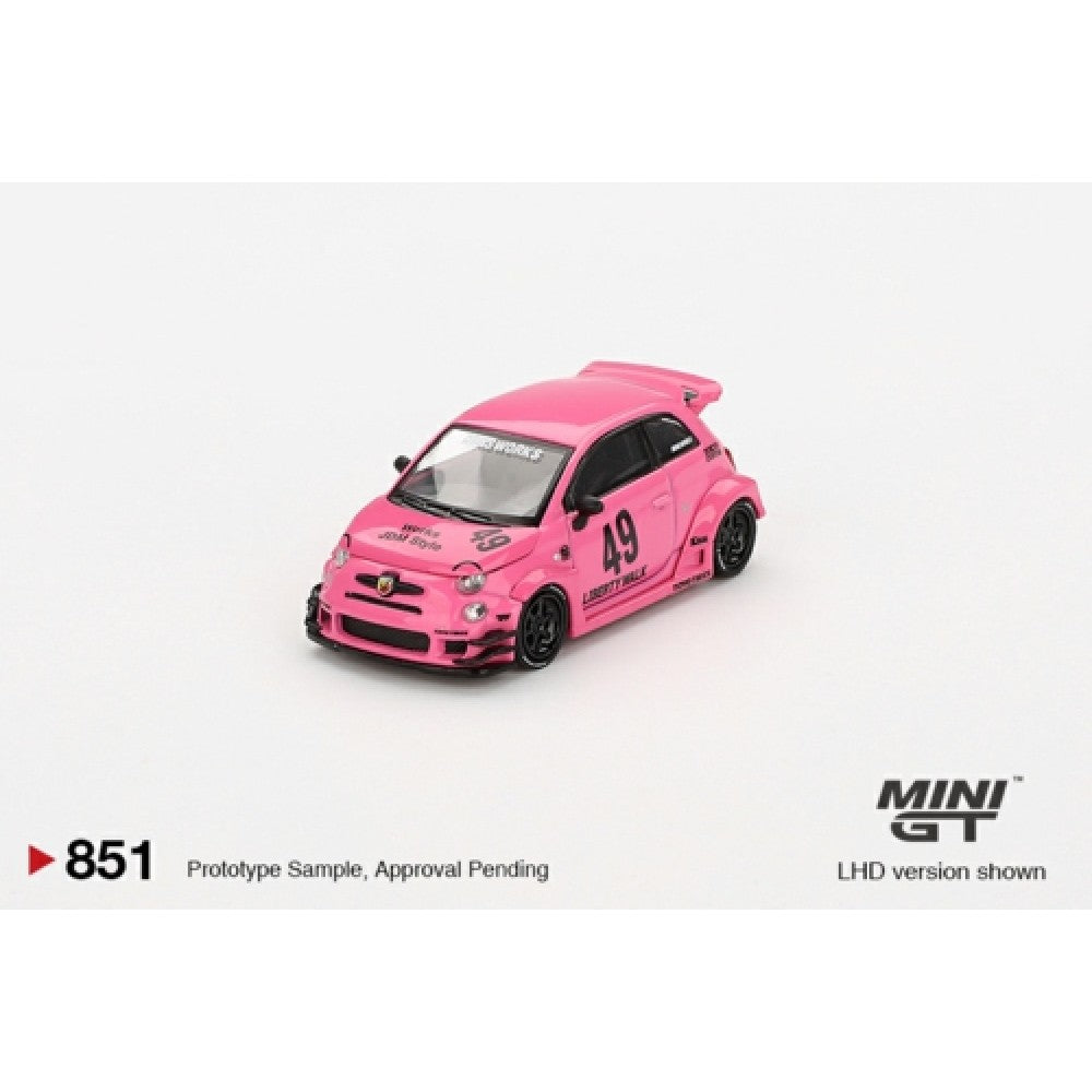 Mini GT 1:64 Diecast - FIAT ABARTH 595 LB-WORKS X ABAS WORKS, PINK (RHD) - MGT00851-R