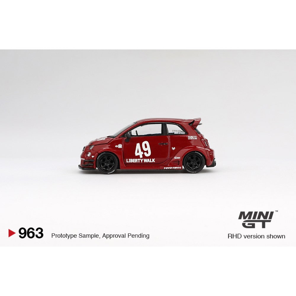 Mini GT 1:64 Diecast - FIAT ABARTH 595 LB-WORKS X ABAS WORKS, RED (RHD) - MGT00963-R
