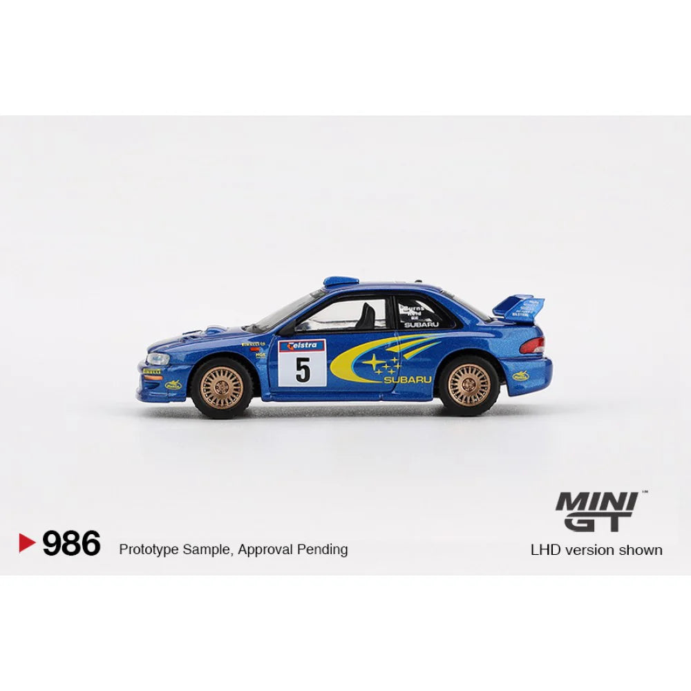 Mini GT 1:64 Diecast - SUBARU IMPREZA WRC99 1999 RALLY AUSTRALIA WINNER NO.5 (LHD) AUSTRALIA EXCLUSIVE - MGT00986-L