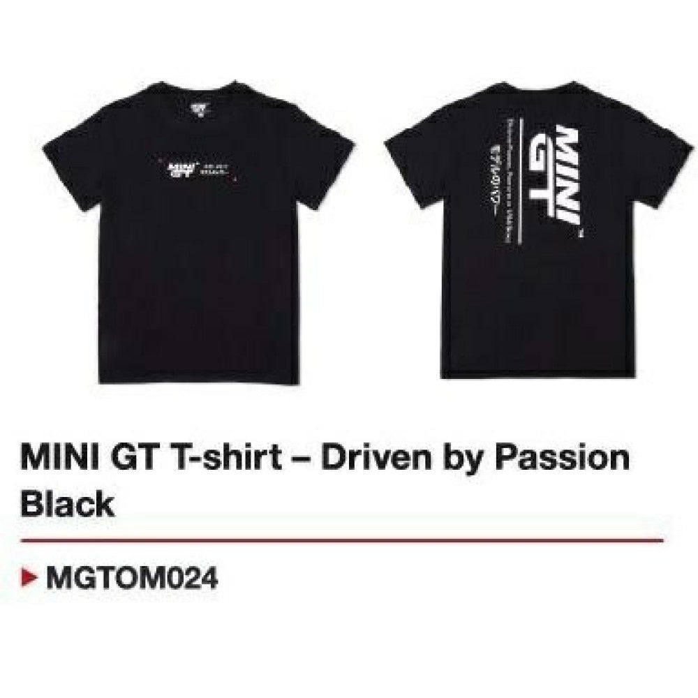 MINI GT T-SHIRT - DRIVEN BY PASSION BLACK - Medium/Large/X-Large - MGTOM024