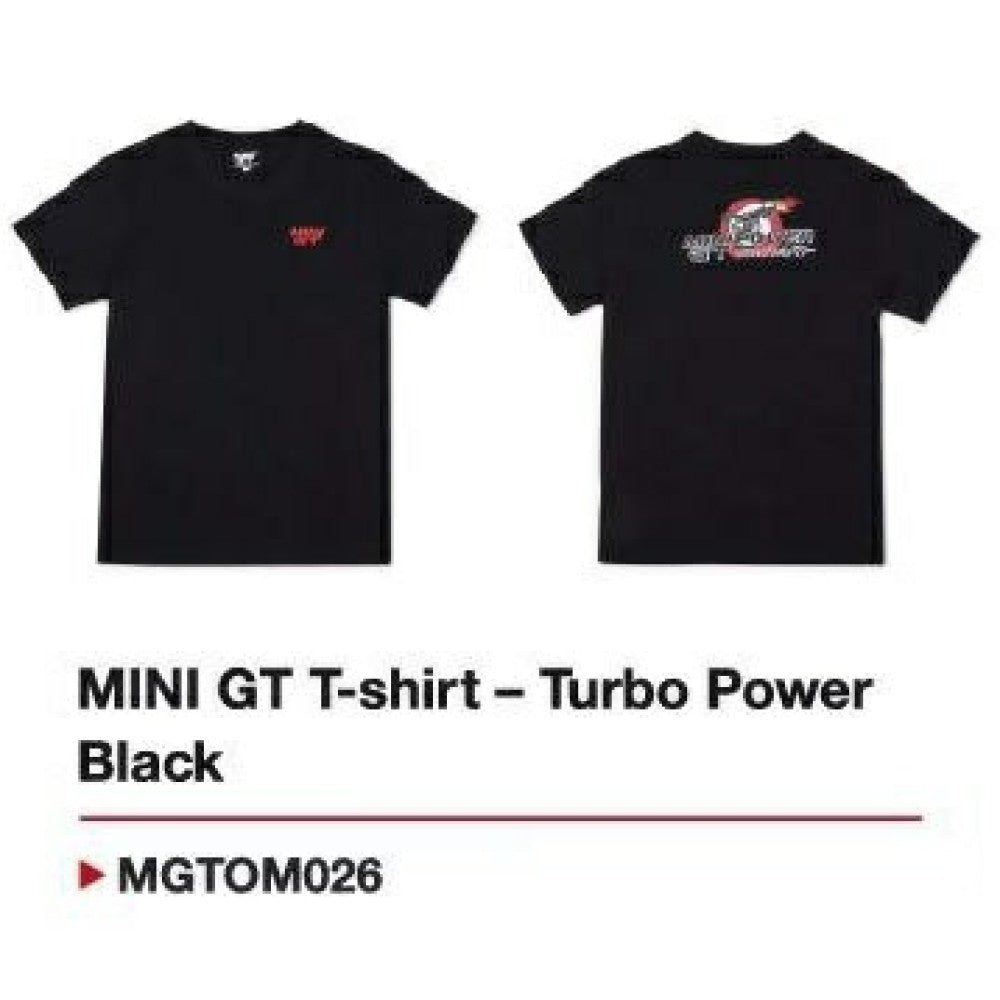 MINI GT T-SHIRT - TURBO POWER BLACK - Medium/Large/X-Large/XX-Large - MGTOM026