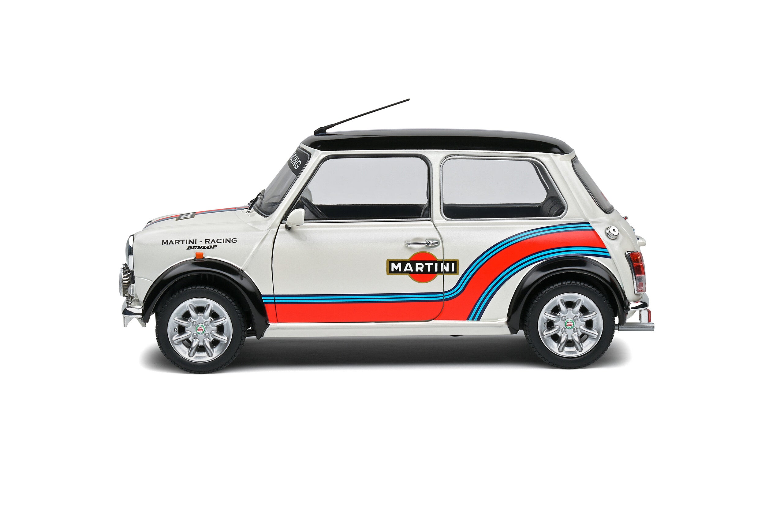 SOLIDO 1:18 Scale Min Cooper Sport Evocation Martini 1998