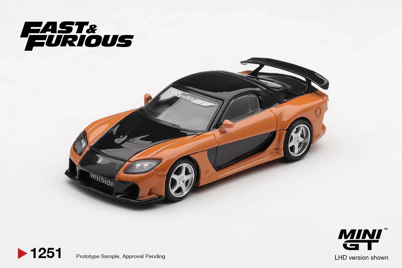 Mini GT 1:64 Diecast - Mazda RX-7 VeilSide Fortune The Fast and the Furious Tokyo Drift, Han Seoul-Oh - Mini GT - MGT01251-BL