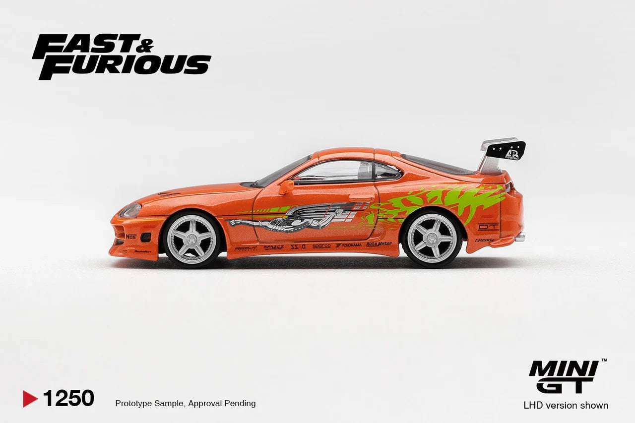 Mini GT 1:64 Diecast - TOYOTA SUPRA BOMEX - THE FAST AND FURIOUS, BRIAN O CONNER, (LHD) BLISTER PACKAGING - MGT01250-BL