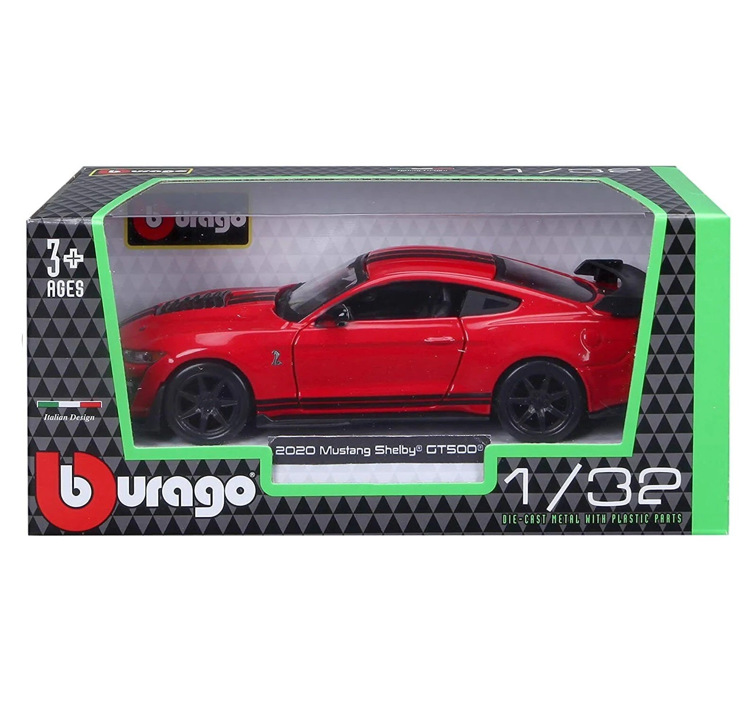 Bburago 2020 Mustang Shelby GT500 in Red 1:32 Scale Diecast Model Car New in Box