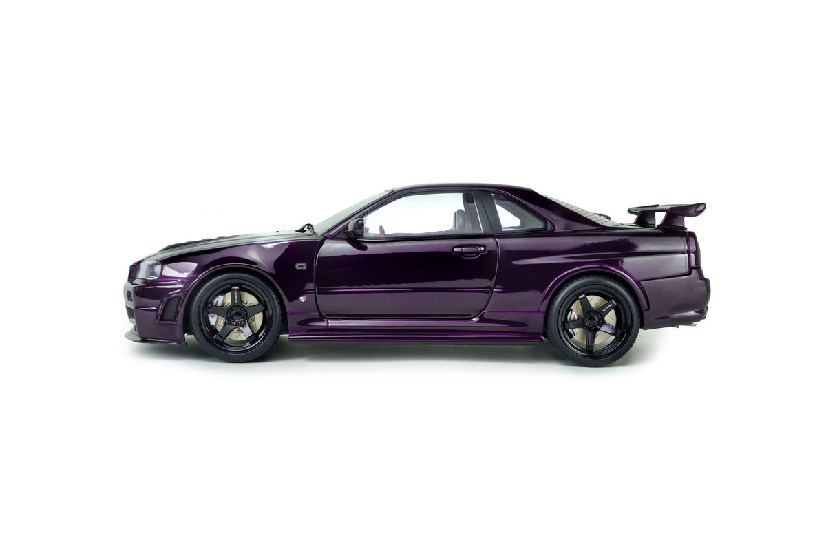 SOLIDO 1:18 Scale Diecast, 1999 Nissan Skyline (R34) GT-R Z Tune, Midnight Purple - S1804311