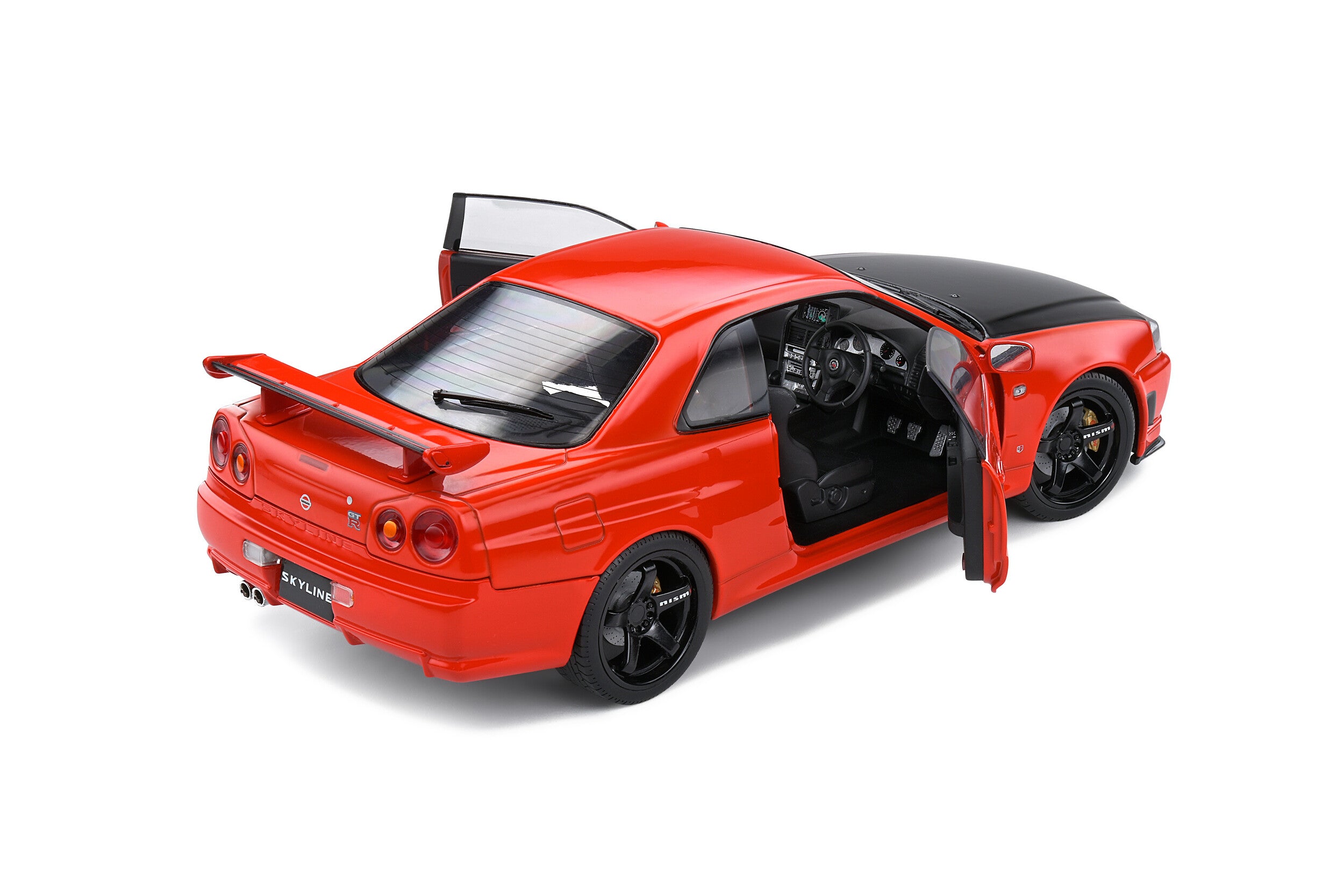 SOLIDO 1:18 Scale Diecast Model Car, Nissan Skyline GT-R (R34) in Active Red
