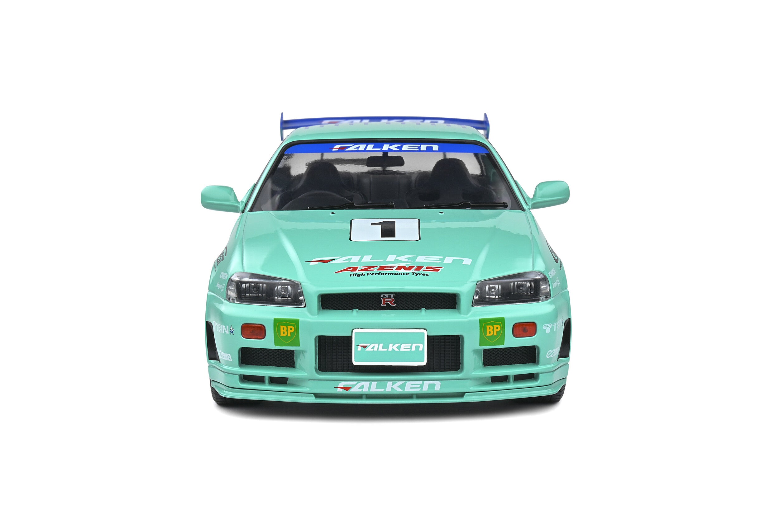 SOLIDO 1:18 Scale Diecast Model Car, Nissan Skyline GT-R (R34) JGTC Falken Drift - S1804304