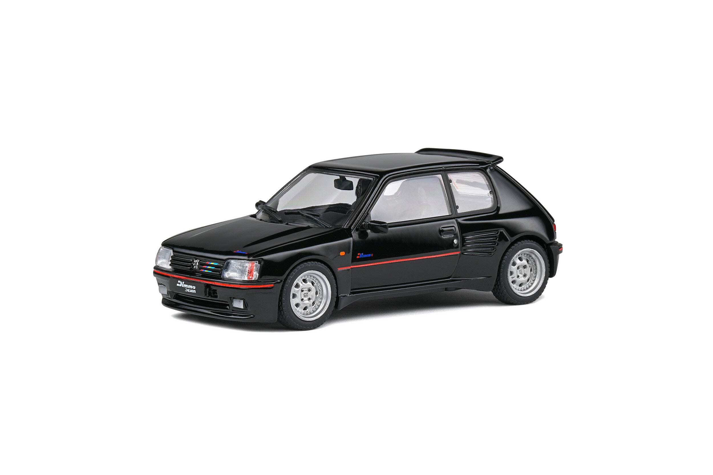 SOLIDO 1:43 Diecast Model - 1989 Peugeot 205 GTi with Dimma Bodykit, Black - S4310802