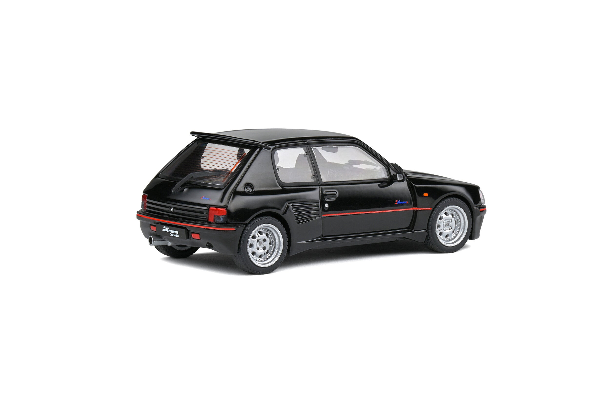 SOLIDO 1:43 Diecast Model - 1989 Peugeot 205 GTi with Dimma Bodykit, Black - S4310802