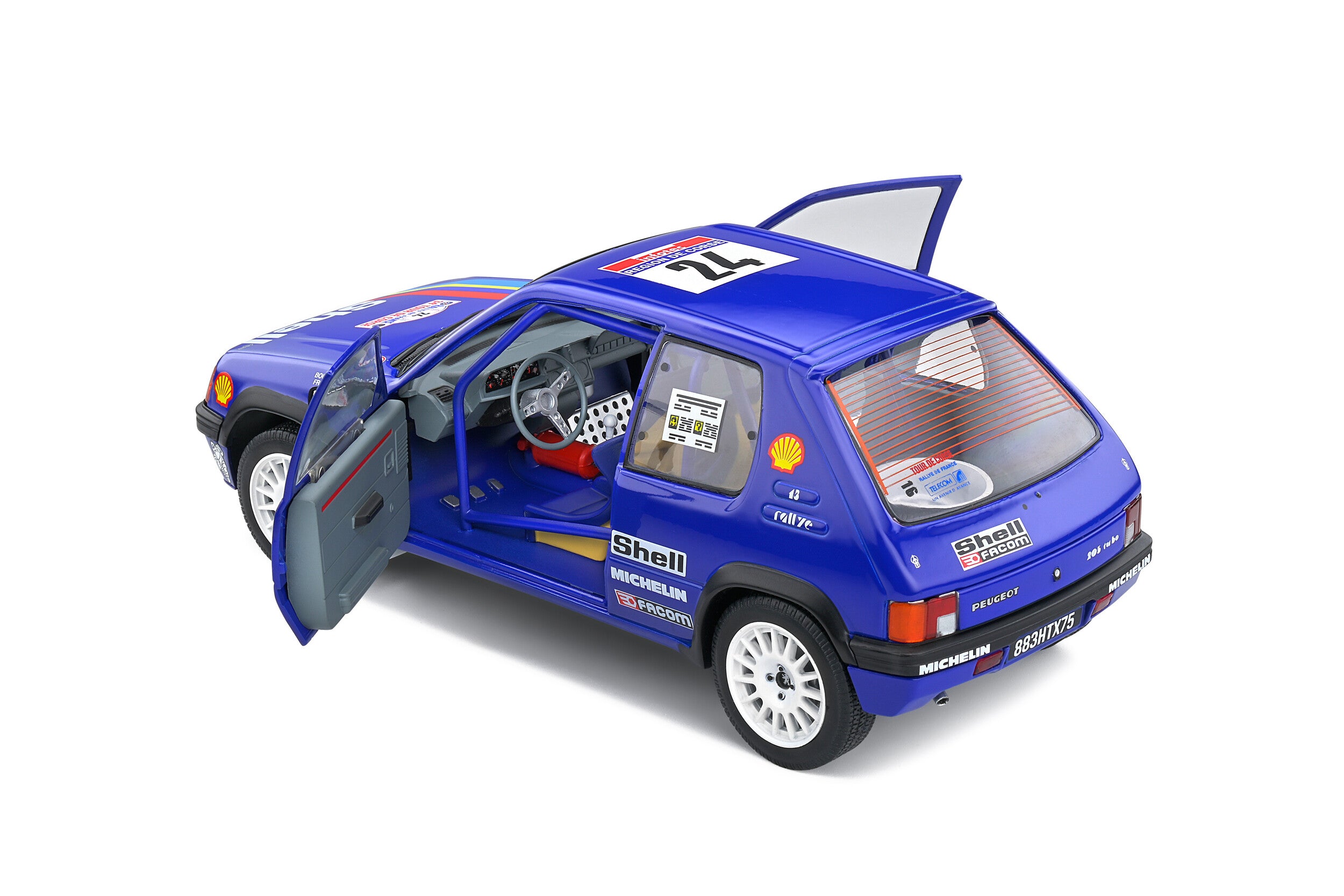 SOLIDO 1:18 Diecast Model - 1801711 Peugeot 205 Rallye Gr.A #24 Tour de Corse 1990