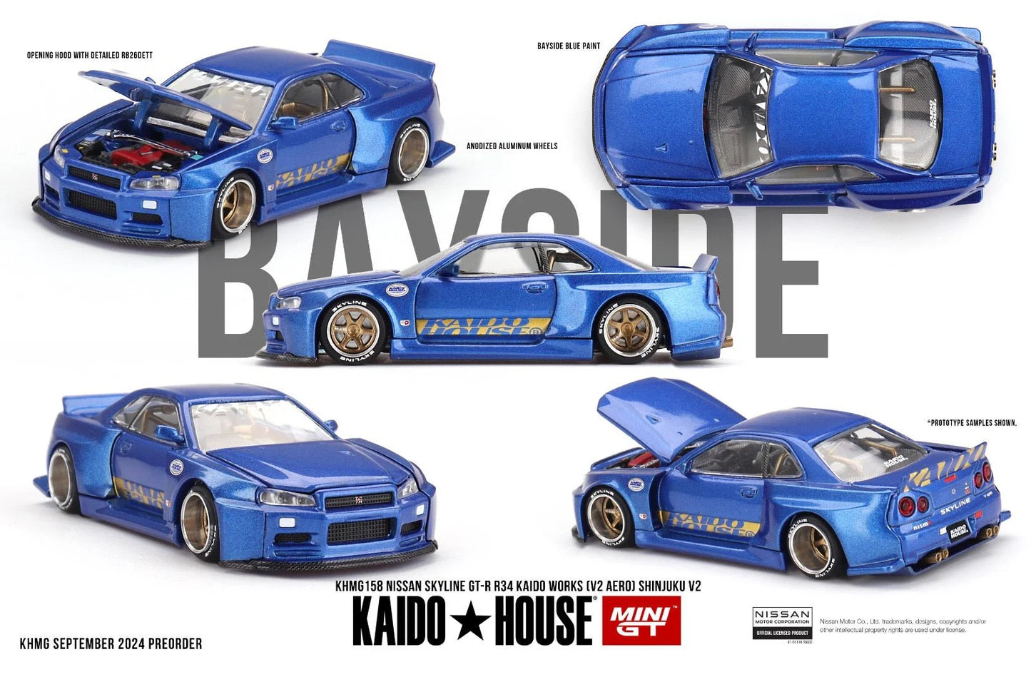 Mini Gt Kaido House 1:64 Nissan Skyline GT-R (R34) V2 Aero Shinjuku V2