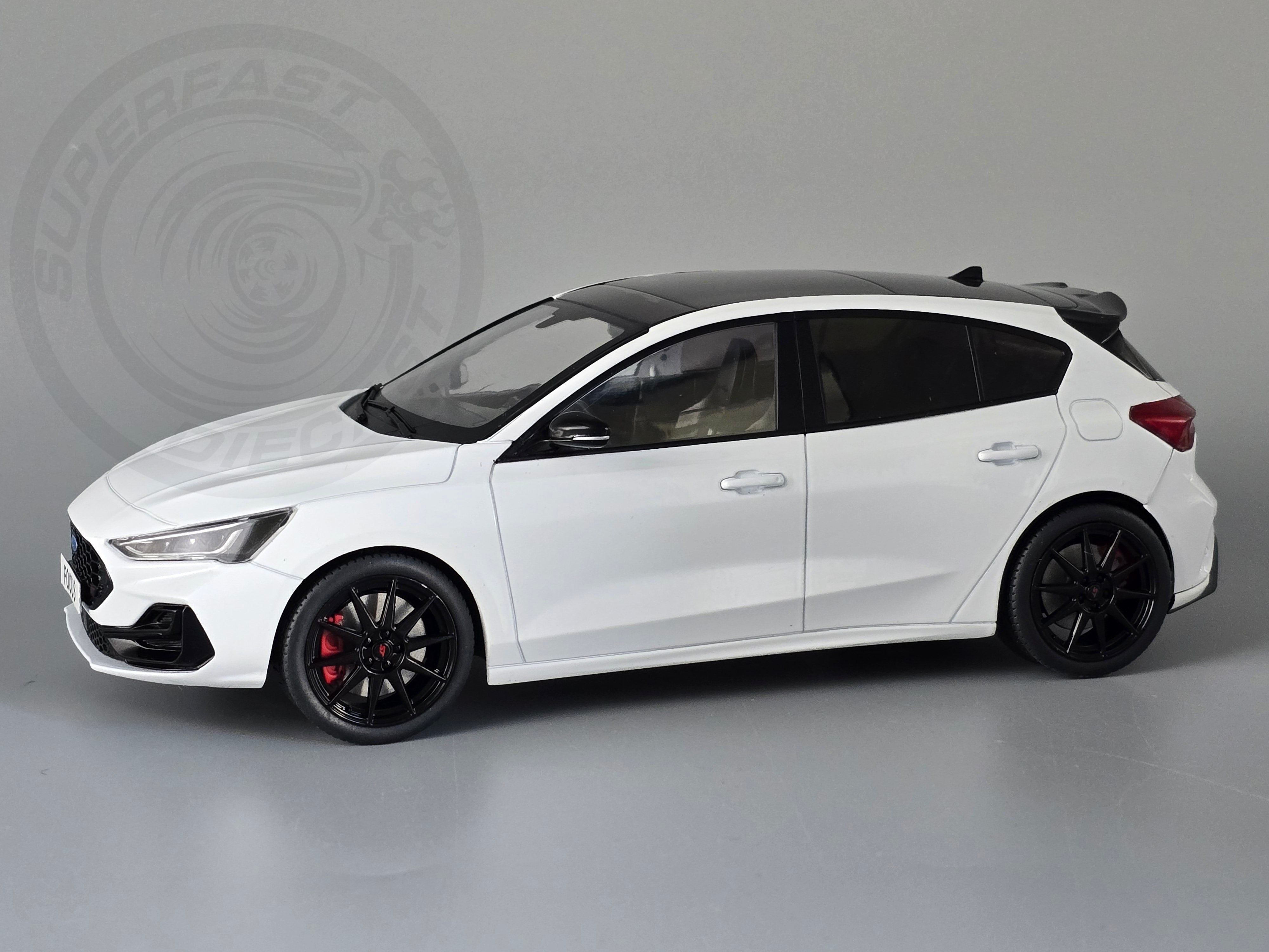 MCG 1:18 Scale Diecast Model Car - 2022 Ford Focus ST Track Pack, White