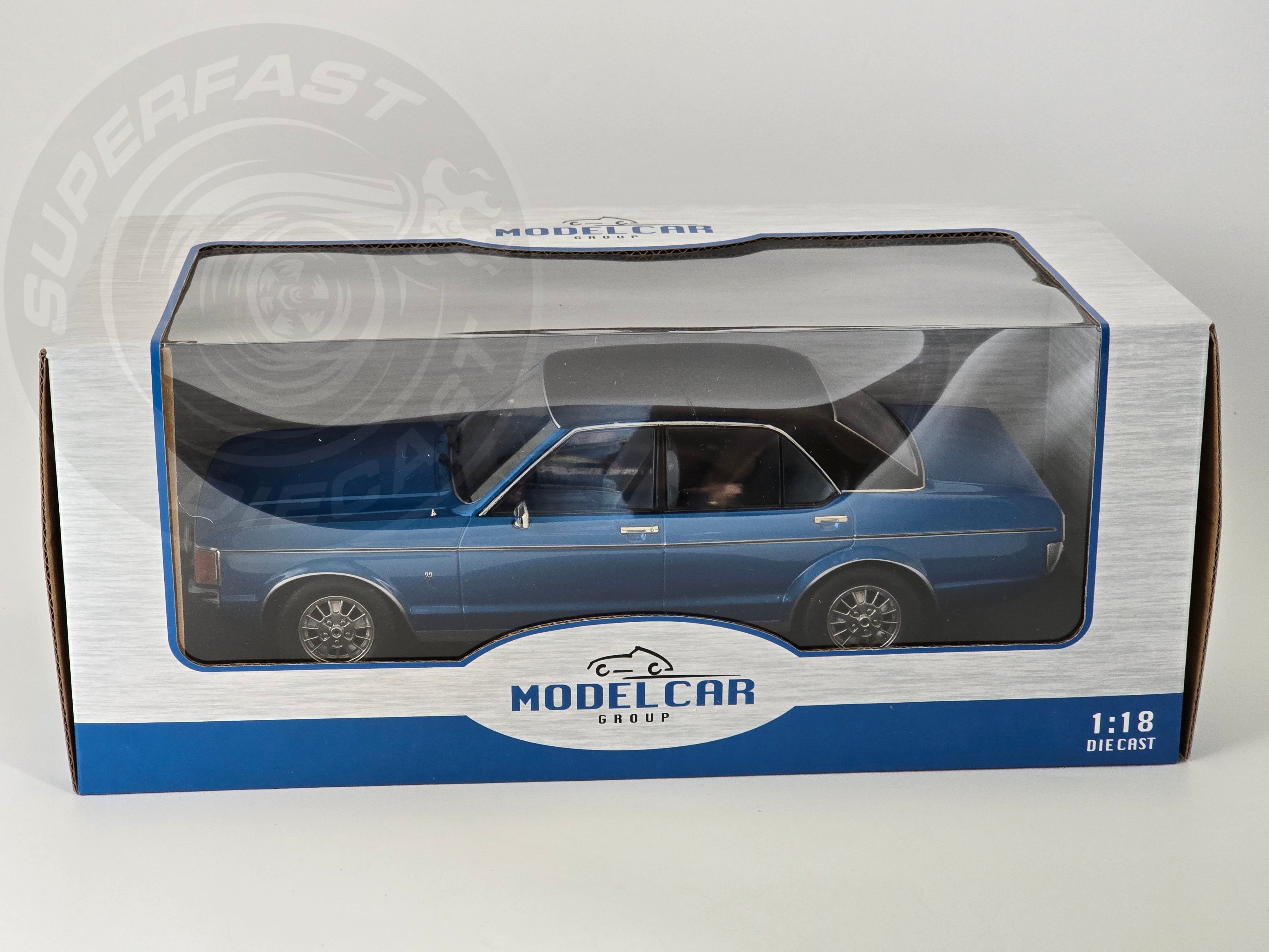 MCG 1:18 Scale Diecast Model Car - 1975 Ford Granada MK 1, Metallic Blue (RHD) - UK Exclusive