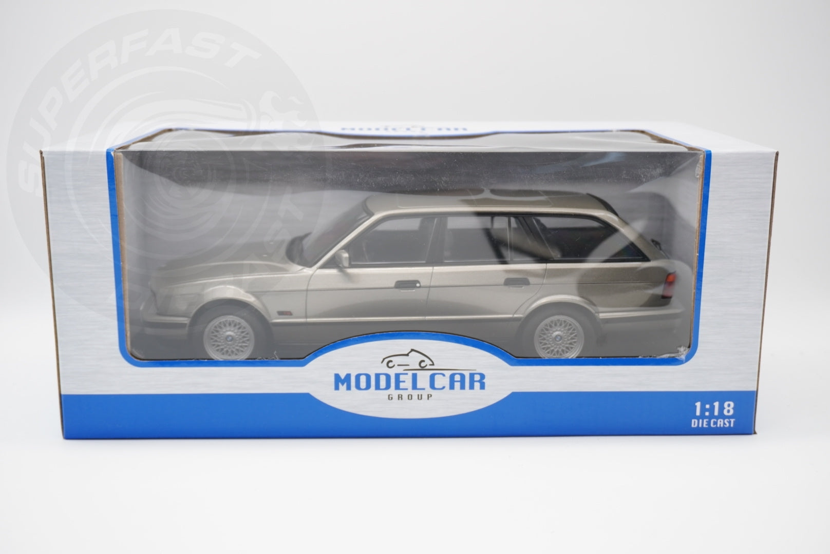MCG 1:18 Scale Diecast Model Car - 1991 BMW 5 Series (E34) 530i Touring, Grey - MCG18330