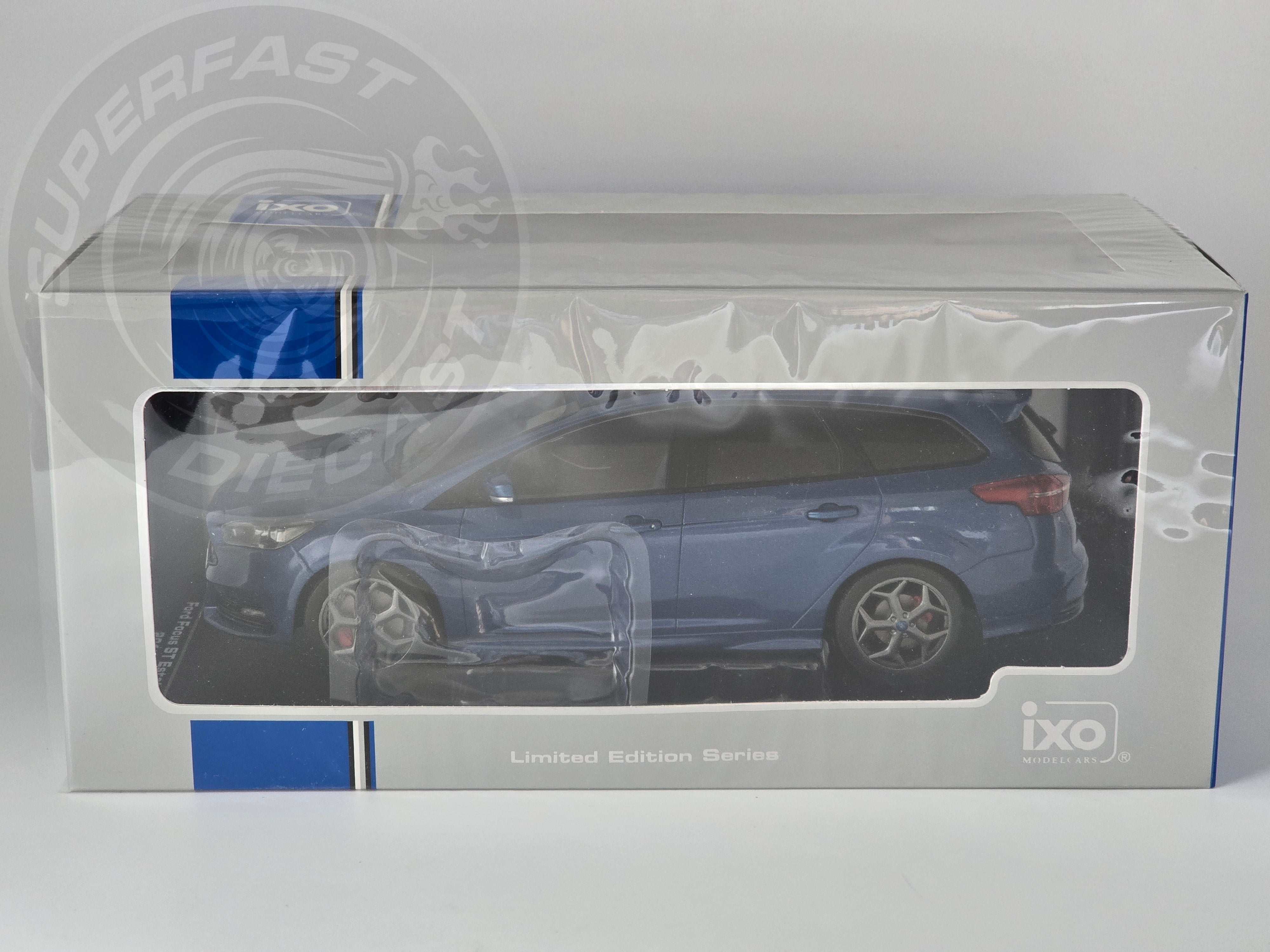 IXO 1:18 Scale Diecast - 2014 Ford Focus ST Estate (Turnier), Blue - MCG18465
