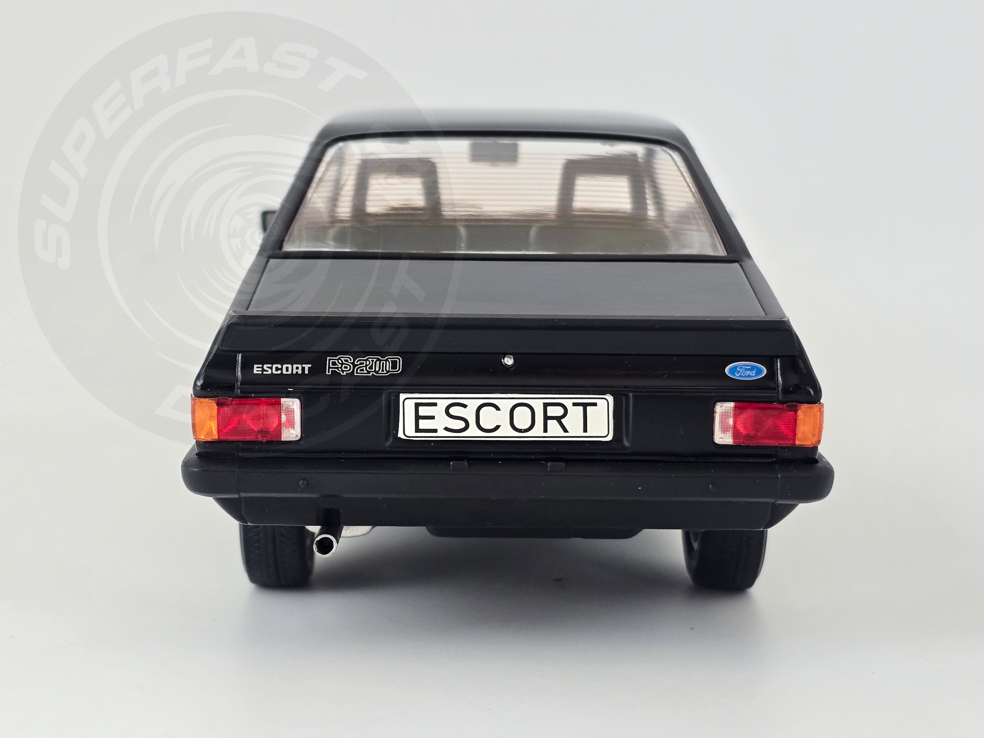 MCG 1:18 Scale Diecast Model Car -  Ford Escort Mk2 RS2000 in Black