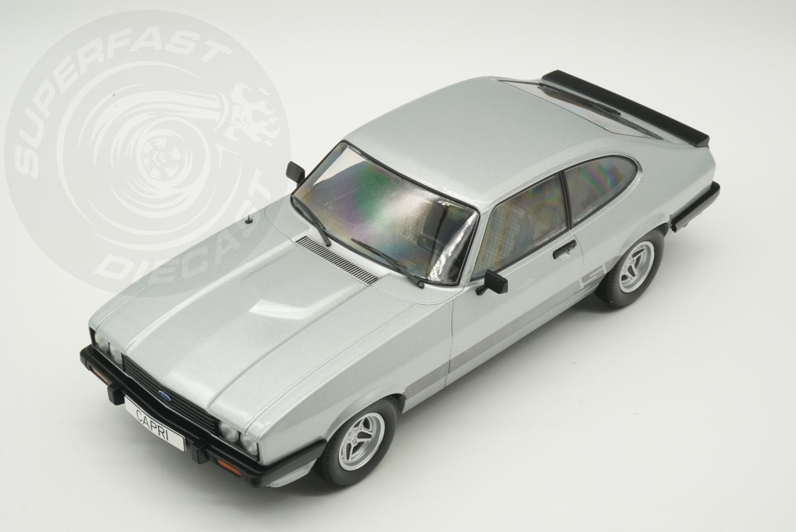 MCG 1:18 Scale Diecast - Ford Capri Mk III (LHD), Silver - MCG18398