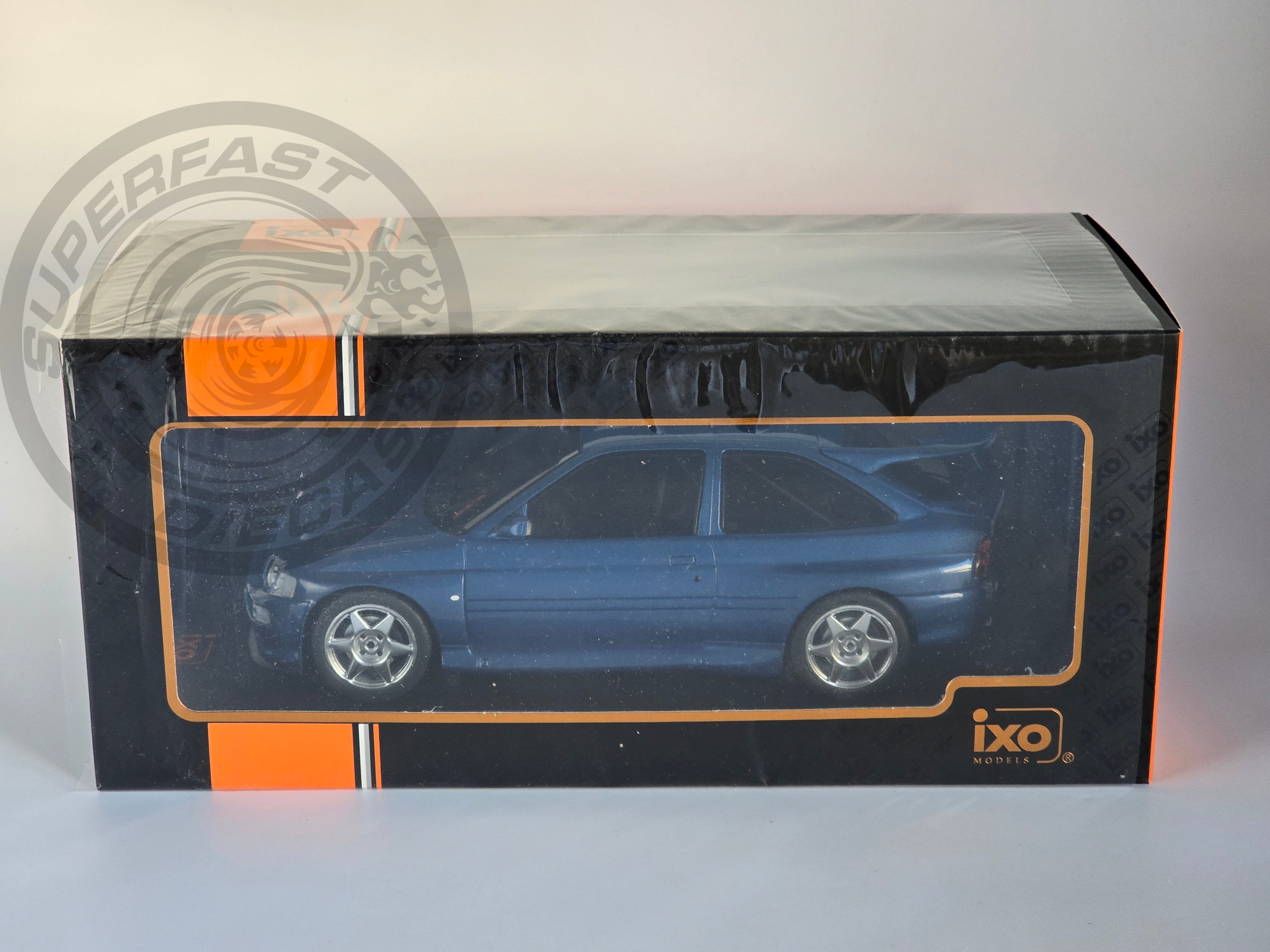 IXO 1:18 1996 FORD ESCORT RS COSWORTH, Ready to Race, metallic blue