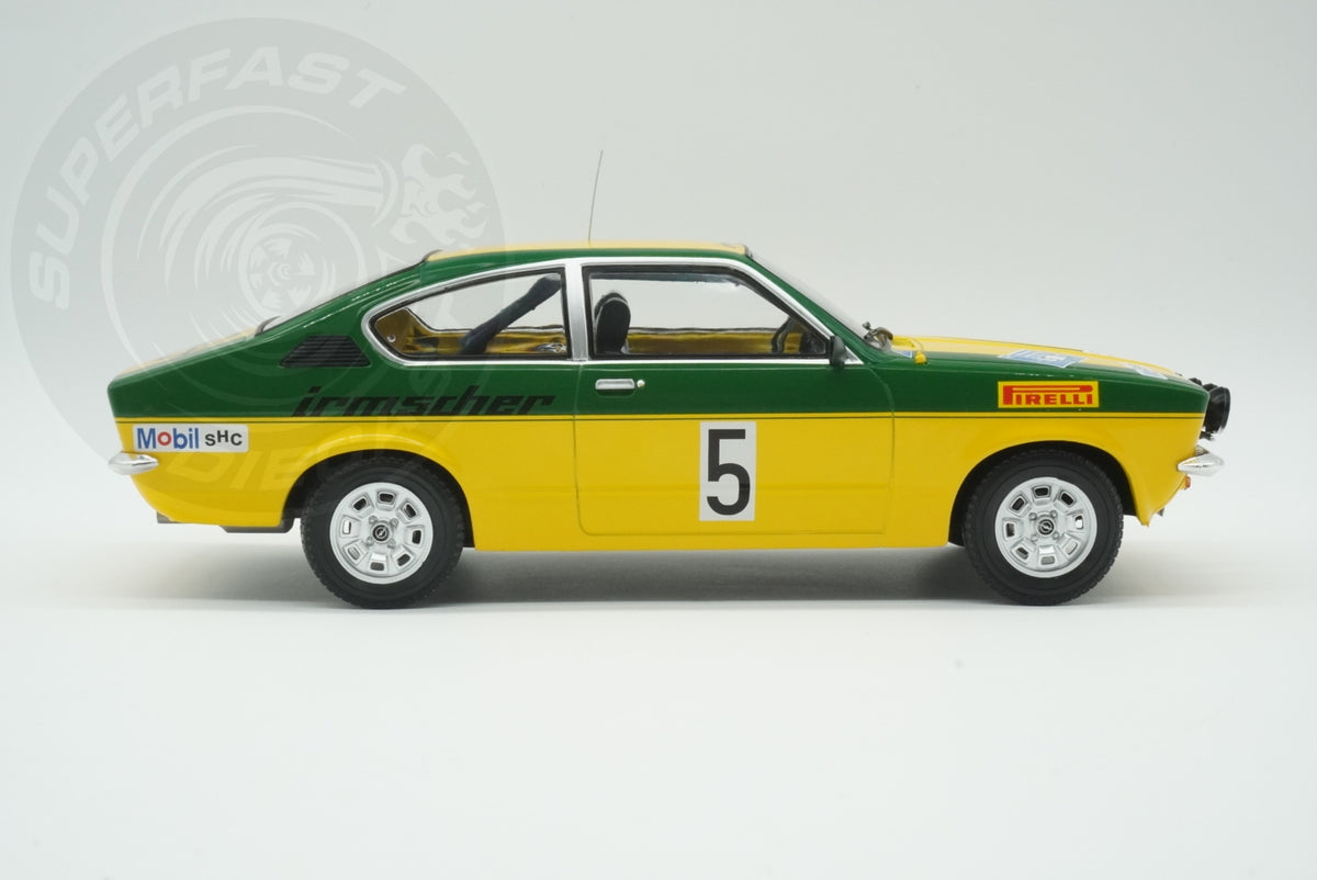 MCG 1:18 Diecast - Opel Kadett C Coupe GT/E, International Sachs Winter Rallye, 1976, #5, W.Smolej/C.Geistdörfer, - MCG18650R