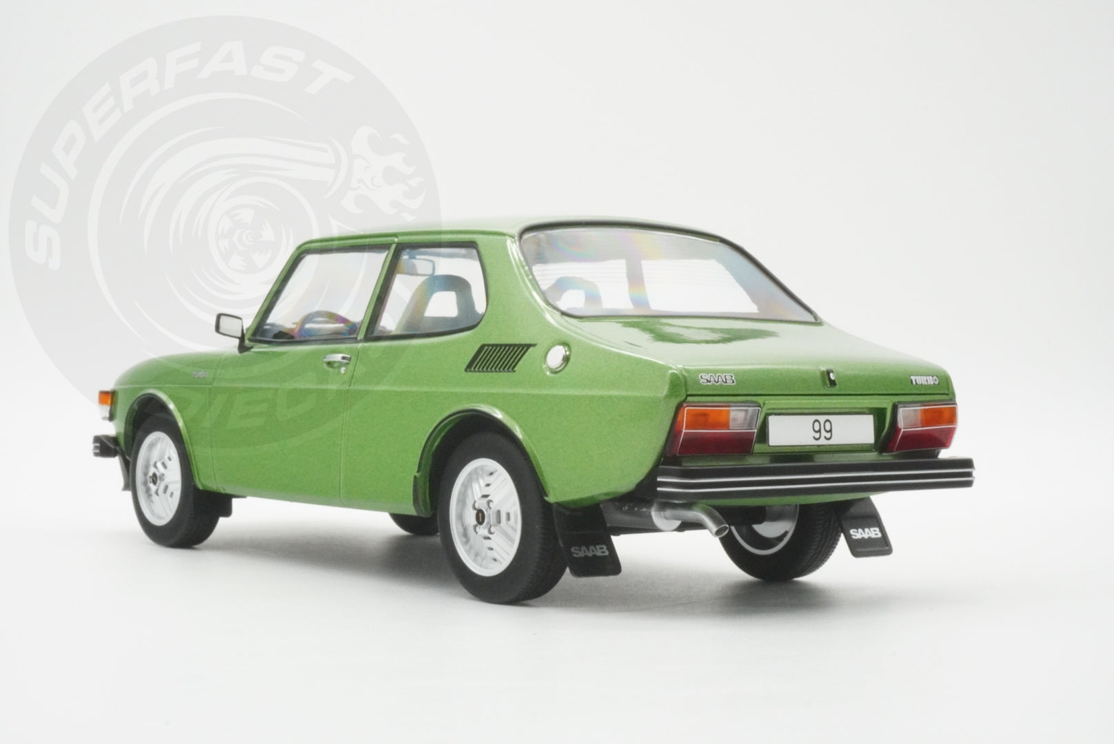 MCG 1:18 Scale Diecast - 1977 Saab 99 Turbo, Green - MCG18440