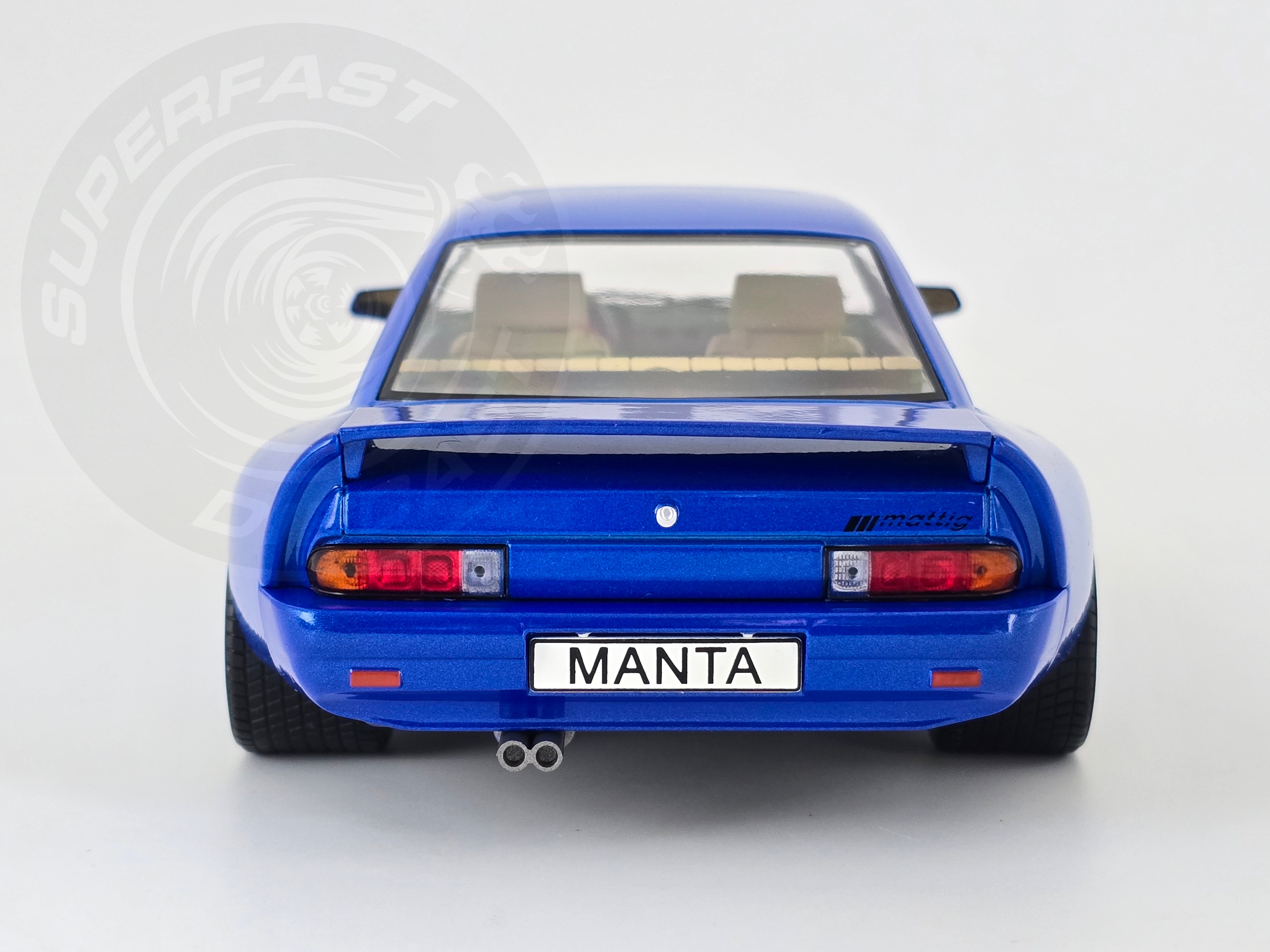 MCG 1:18 Scale Diecast Model Car - Opel Manta B Mattig in Blue