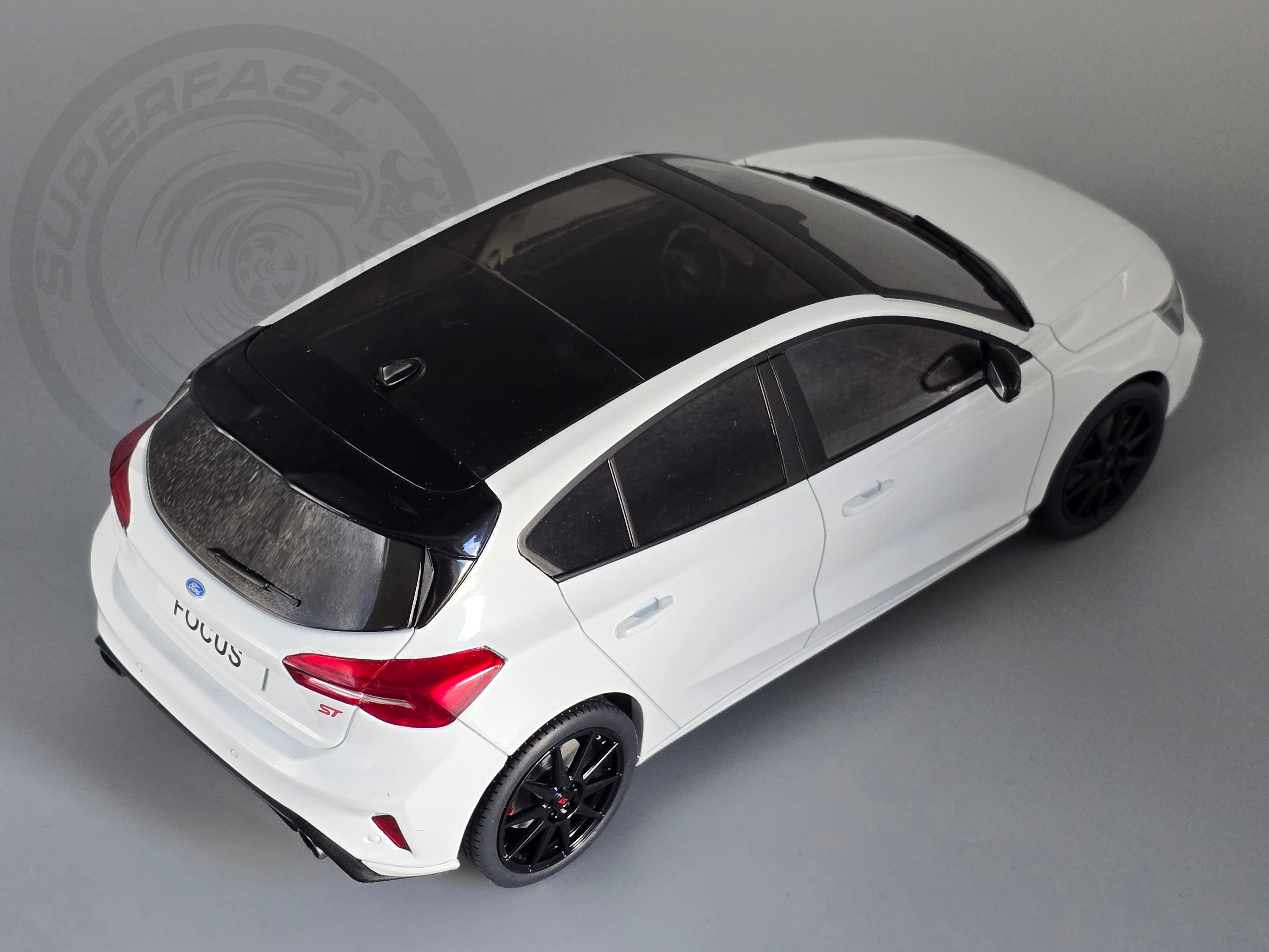 MCG 1:18 Scale Diecast Model Car - 2022 Ford Focus ST Track Pack, White