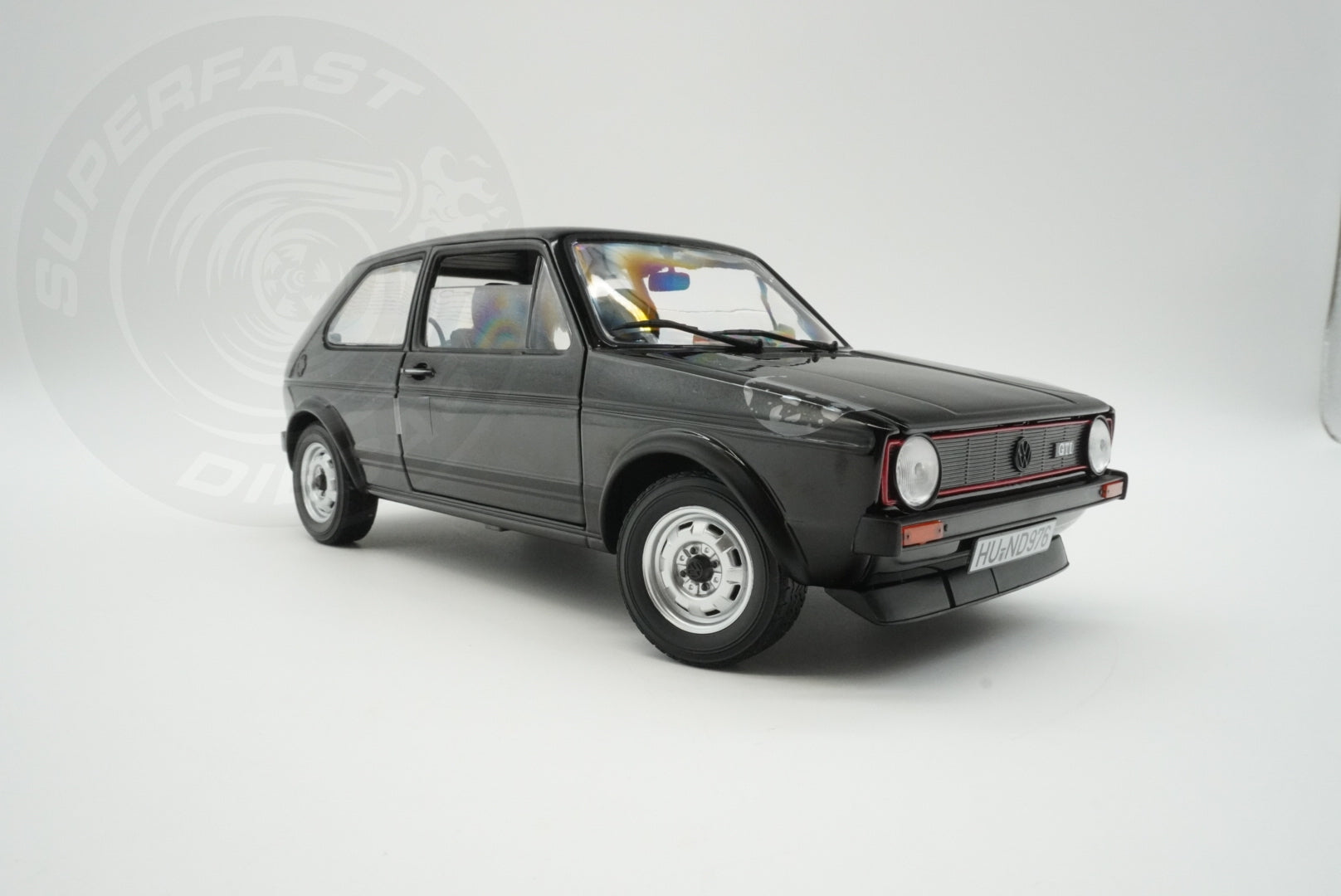 Norev 1:18 Scale Diecast Model Car - 1976 Volkswagen Golf Mk1 GTI Black - 188487