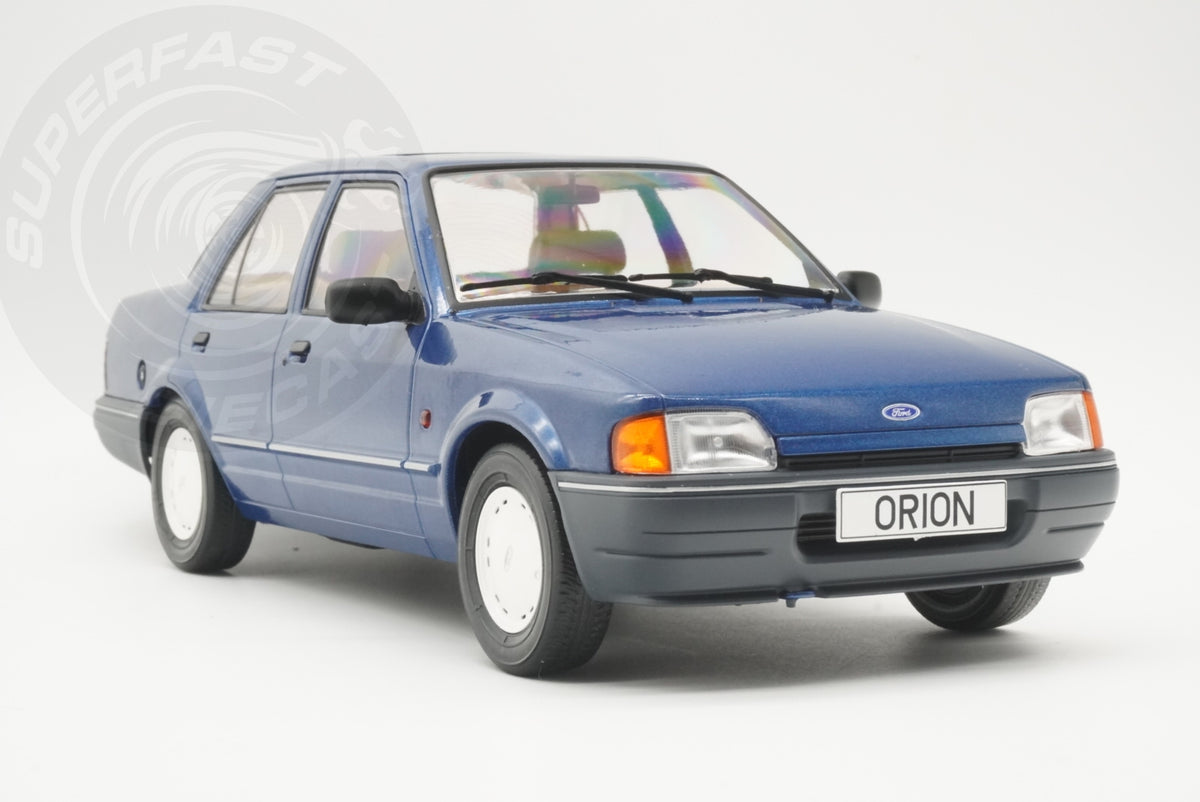 MCG 1:18 Scale Diecast - Ford Orion Mk II Basic Version LHD with Hub Caps, Blue - MCG18490
