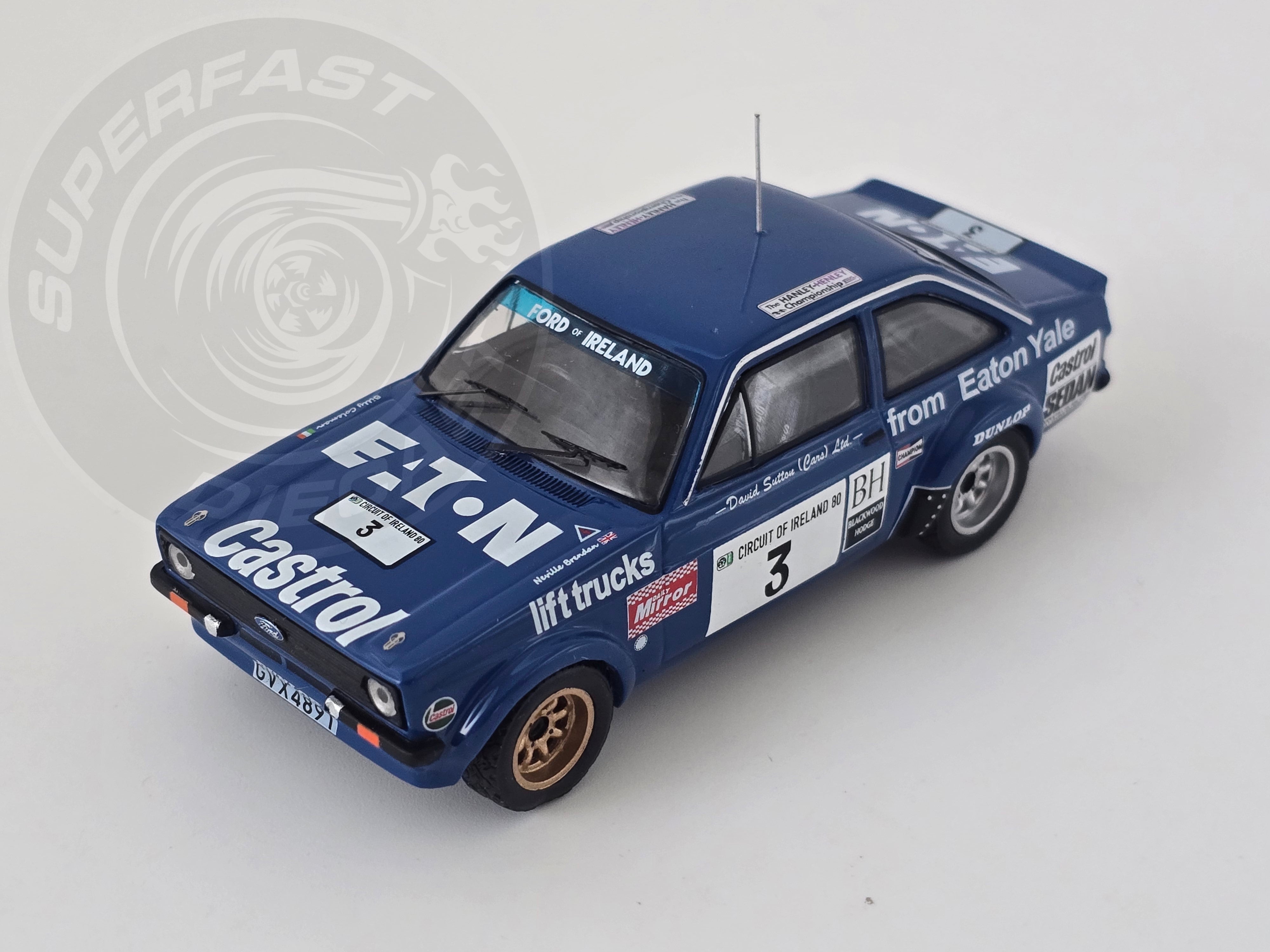 IXO 1:43 Scale Diecast - FORD ESCORT MK 2 RS 1800 #3 B.Coleman - N.Brendan Circuit of Ireland 1980 - RAC440.22