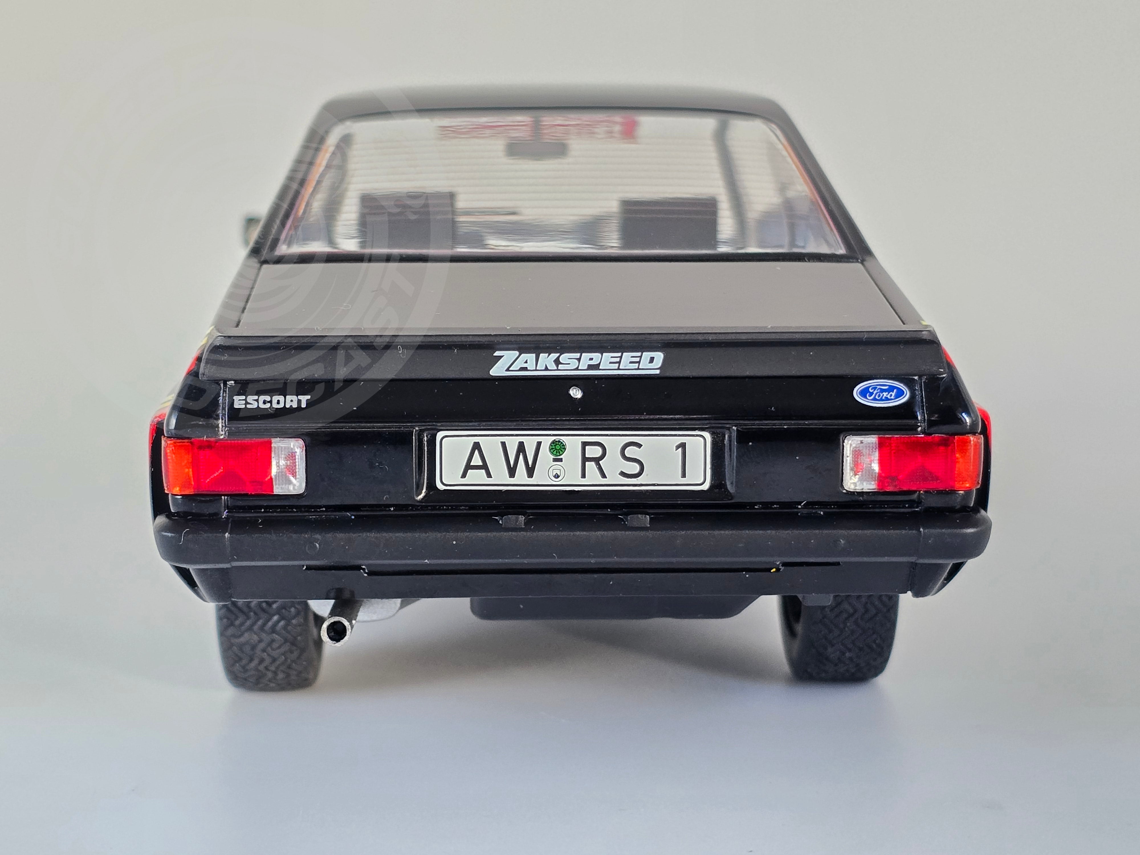 MCG 1:18 Scale Diecast - Ford Escort Mk2 RS 2000 X-Pack Zakspeed, Black - MCG18531