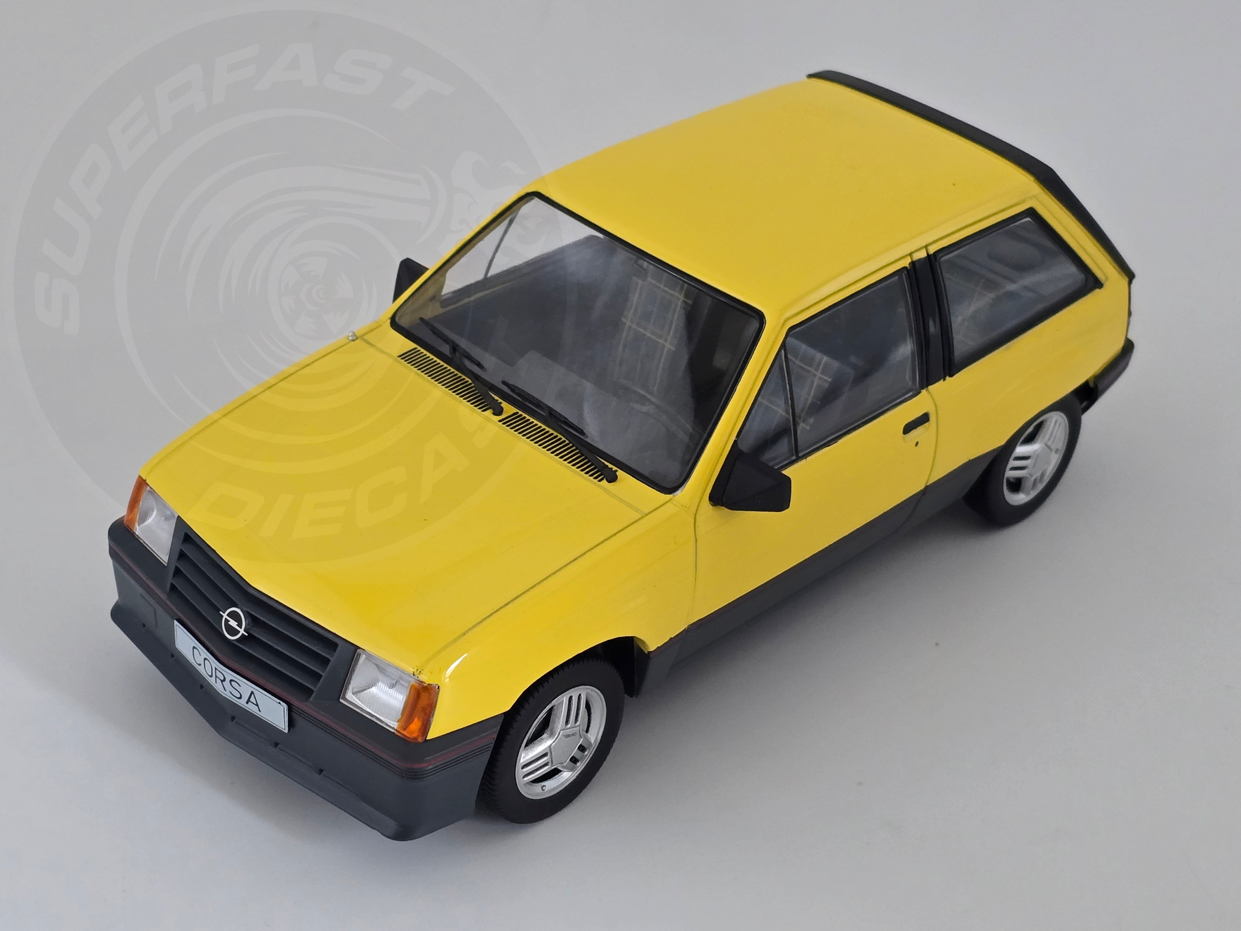 MCG 1:18 Scale Diecast - 1983 Opel Corsa A SR (Vauxhall Nova), Yellow - MCG18431