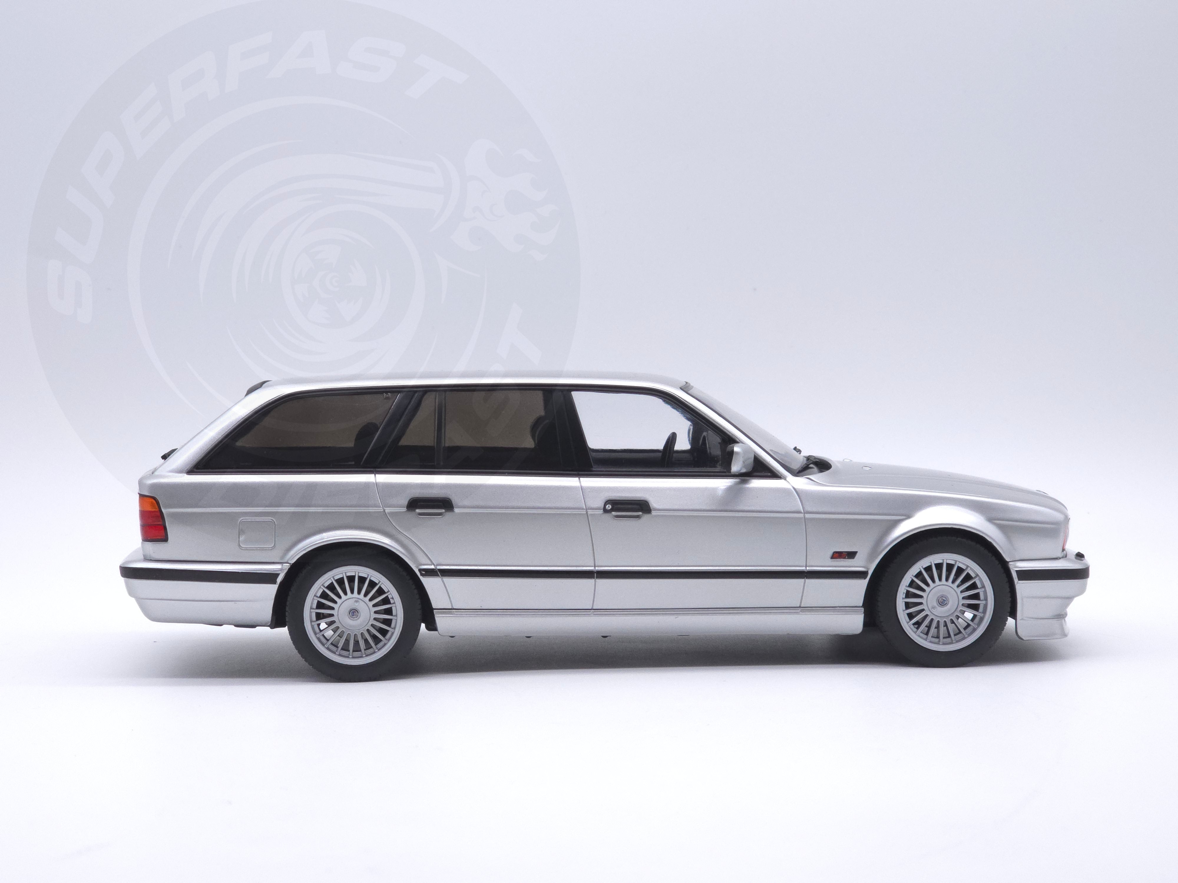MCG 1:18 Scale Diecast Model Car - 1991 BMW Alpina B10 (E34) 4, 6 Touring, Silver - MCG18332
