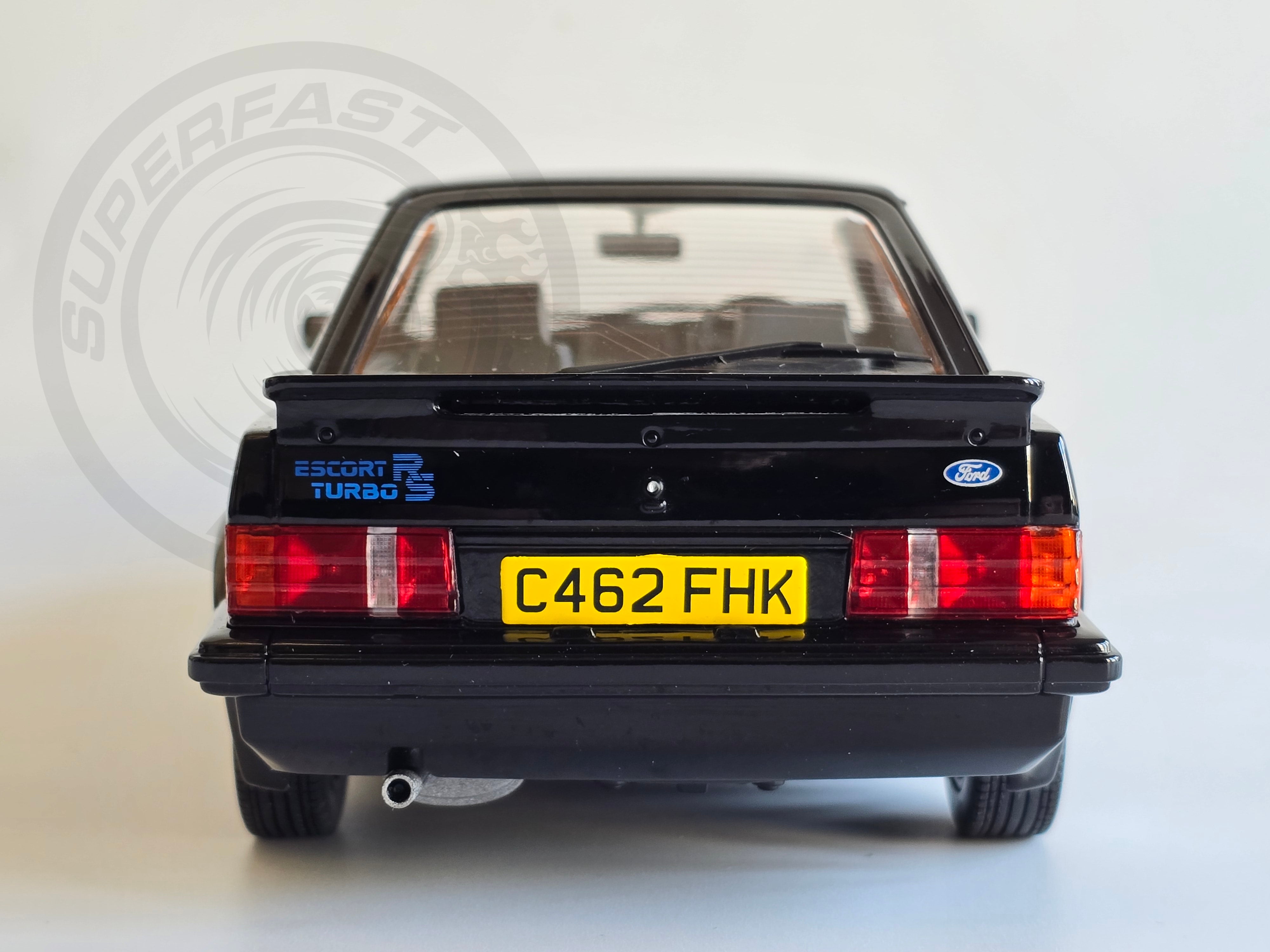 MCG 1:18 Scale Diecast Model Car - 1985 Ford Escort Mk3 RS Turbo (S1), Black - MCG18420